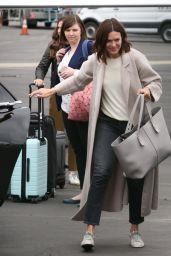 Mandy Moore in Chic Coat and Snazzy Snake Print Sneakers 05/08/2019