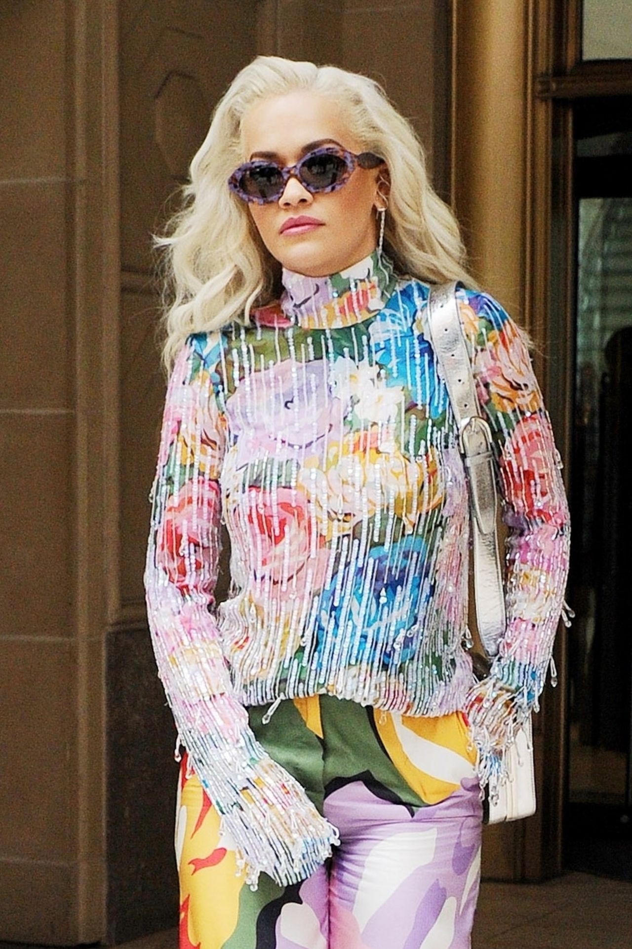 Rita Ora in a Floral Print Co-Ord - New York City 05/09/2019 • CelebMafia