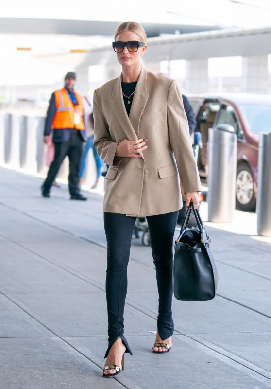 Rosie Huntington-Whiteley in Travel Outfit - JFK Airport in NYC 05/07/2019