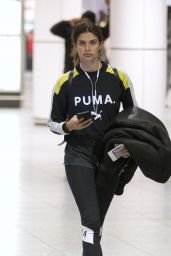 Sara Sampaio in Travel Outfit - Airport in Montreal, April 2019