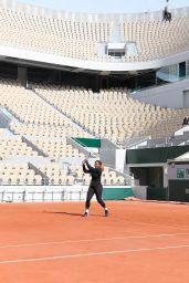 Serena Williams - Practice Prior to the Start of the Roland Garros in Paris 05/22/2019