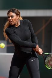 Serena Williams - Practice Prior to the Start of the Roland Garros in Paris 05/22/2019