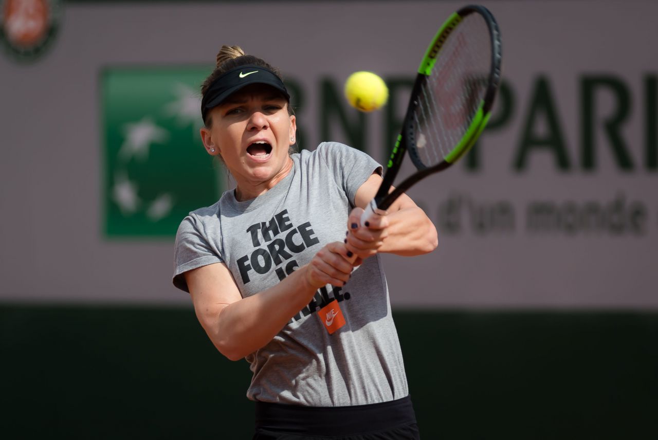 Simona Halep - Practice Prior to the Start of the Roland Garros in