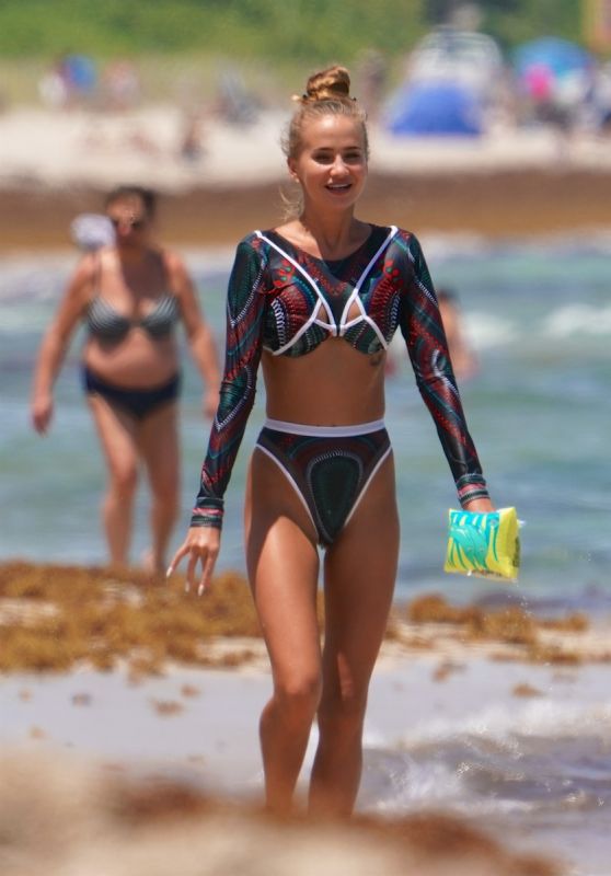 Valeria Sokolova in Bikini on a Beach in Miami 05/05/2019