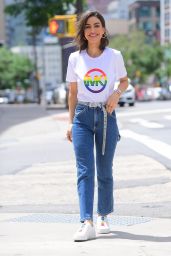 Camila Coehlo in Pride T-Shirt for Michael Kors Photoshoot in NYC 06/11/2019