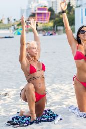 Claudi Romani and Daisy Jae in Bikinis on the Beach in South Beach 06/23/2019
