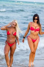 Claudi Romani and Daisy Jae in Bikinis on the Beach in South Beach 06/23/2019