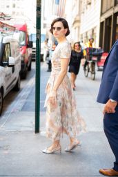 Daisy Ridley in a Floral Dress - New York City 06/26/2019