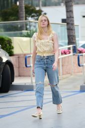 Elle Fanning in Ripped Jeans - Out in LA 06/06/2019