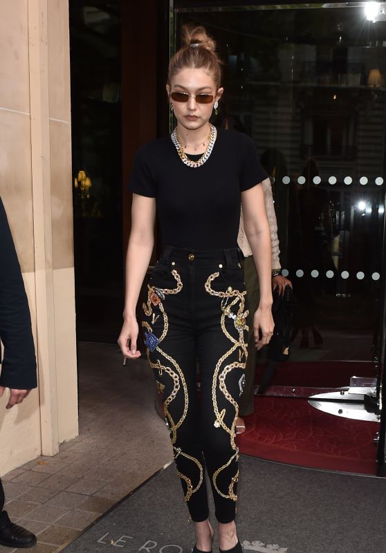 Gigi Hadid - Leaving The Royal Monceau Hotel in Paris 06/21/2019