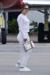 Jennifer Lopez in Casual Outfit - Airport in Miami 06/01/2019
