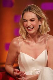 Lily James – Filming For the Graham Norton Show in London 06/13/2019
