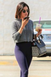 Lucy Hale in Spandex - Talking on Her Phone in LA 06/25/2019