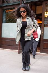 Salma Hayek Casual Style - Leaves The Greenwich Hotel in New York 06/04/2019