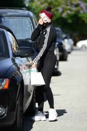 Sarah Hyland in Tights - Leaving the Shape House in Studio City 06/09/2019