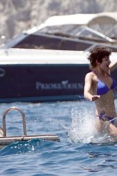 Ursula Corbero in a Blue Bikini on Holiday on the Island of Capri 06/14/2019.