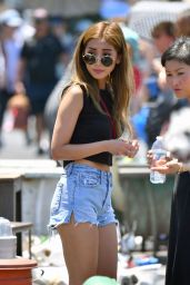 Brenda Song in Jeans Shorts - Shopping in LA 07/16/2019