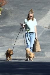 Britt Robertson - Walks Her Dogs in LA 07/23/2019