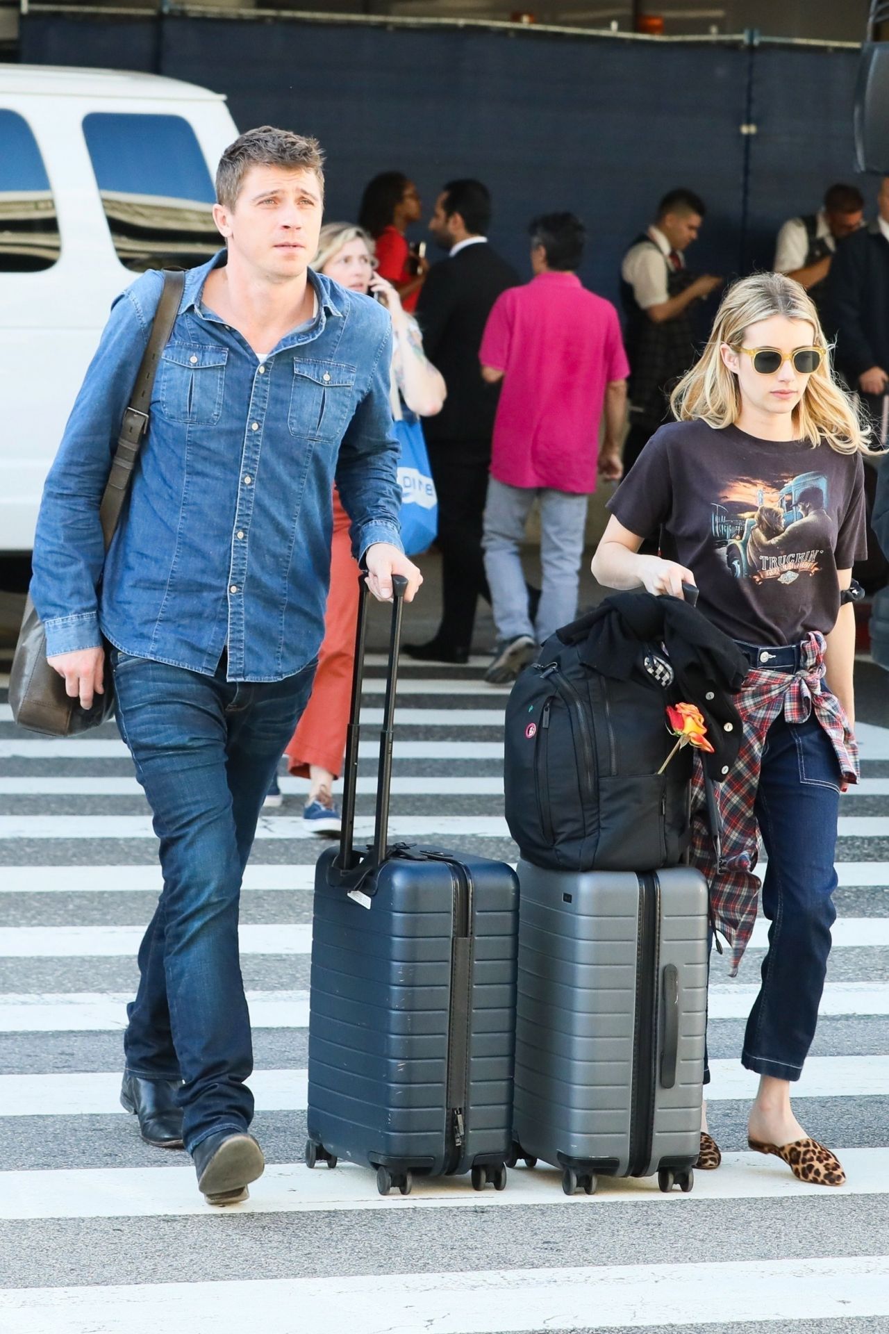 Emma Roberts and Garrett Hedlund - LAX in LA 07/03/2019 • CelebMafia