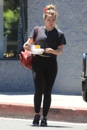 Hilary Duff in Tights - Leaving Pilates Class in LA 07/01/2019