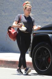 Hilary Duff in Tights - Leaving Pilates Class in LA 07/01/2019