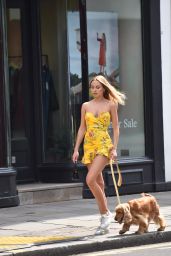 Kimberley Garner in a Short Yellow Summer Dress - Chelsea 07/09/2019