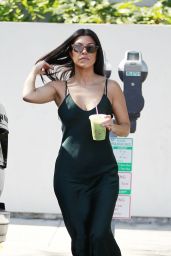 Kourtney Kardashian in a Satin Slip Dress 07/13/2019