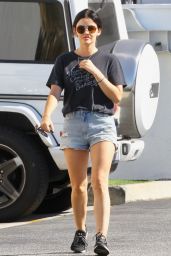 Lucy Hale in Jeans Shorts - Studio City 07/10/2019