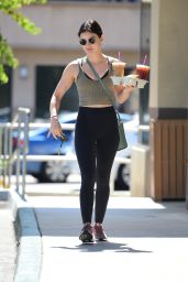 Lucy Hale in Workout Gear - Coffee Bean in Studio City 07/01/2019