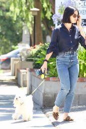 Lucy Hale - Takes Her Dog Out For a Walk in Studio City 07/27/2019