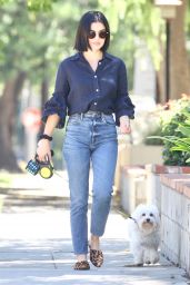 Lucy Hale - Takes Her Dog Out For a Walk in Studio City 07/27/2019
