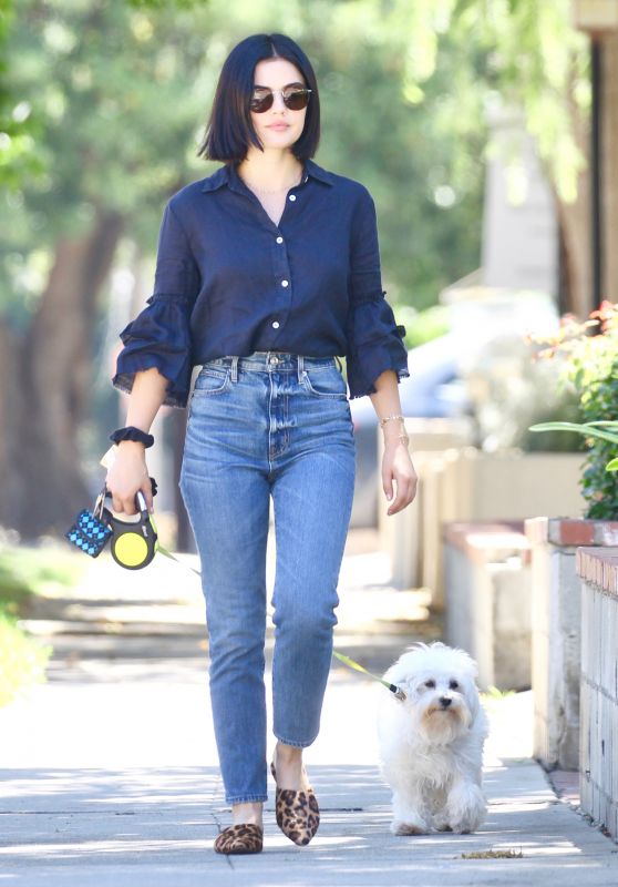 Lucy Hale - Takes Her Dog Out For a Walk in Studio City 07/27/2019 ...
