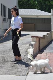 Lucy Hale - Walking Her Dog in LA 07/19/2019