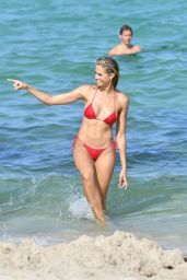 Natalie Jayne Roser in a Red Bikini at Miami Beach 07/09/2019