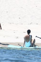 Selena Gomez in a White Swimsuit 07/01/2019