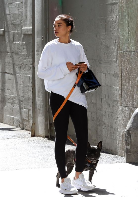 Shanina Shaik - Walking her dog in LA 07/18/2019