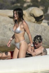 Bella Thorne in a Silver Bikini - Sardinia 08/21/2019
