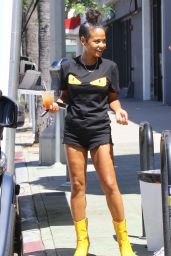 Christina Milian at the Beignet Box Mobile Unit in Los Angeles 08/01/2019