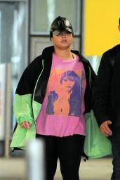 Demi Lovato in Travel Outfit - Heathrow Airport in London 08/17/2019