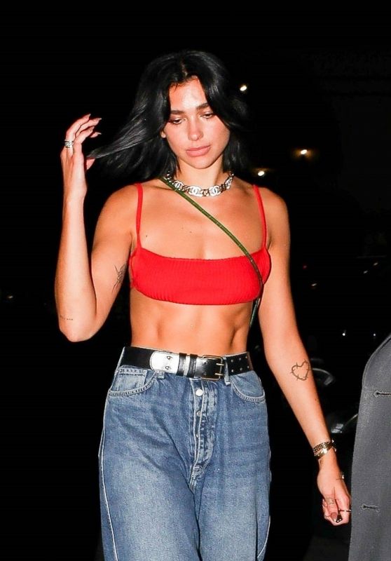 Dua Lipa Night Out Style - Catch One in Los Angeles 08/15/2019