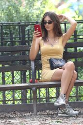 Emily Ratajkowski in Mini Dress Out in NYC 08/02/2019
