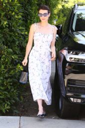 Emma Roberts in a Floral Midi Dress 08/11/2019