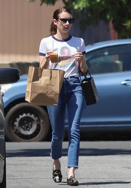 Emma Roberts - Picking Up Lunch in Los Feliz 08/05/2019