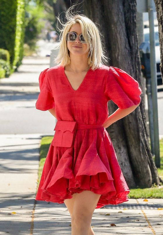 Julianne Hough in a Red Mini Dress 08/01/2019