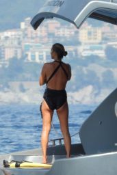 Kate Moss on the Yacht in Portofino 08/08/2019
