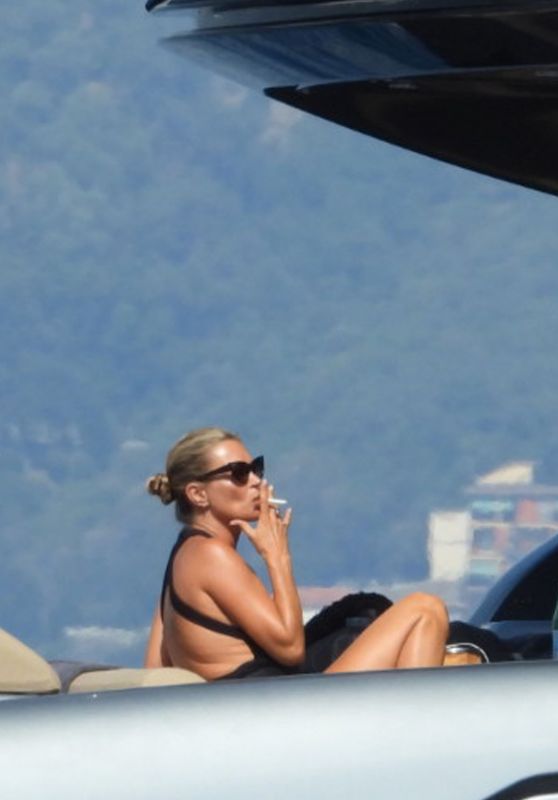 Kate Moss on the Yacht in Portofino 08/08/2019