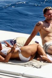 Leona Lewis in a White Bikini With Husband Dennis Jauch in Capri 08/11/2019