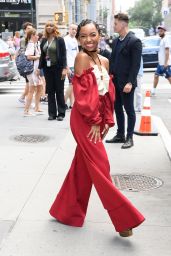 Logan Browning - Outside the BUILD Studio in New York 07/30/2019
