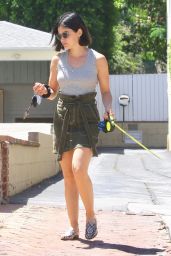 Lucy Hale - Takes Her Dog Elvis For a Walk in LA 08/02/2019