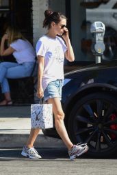 Mila Kunis in Jeans Shorts - Studio City 08/26/2019